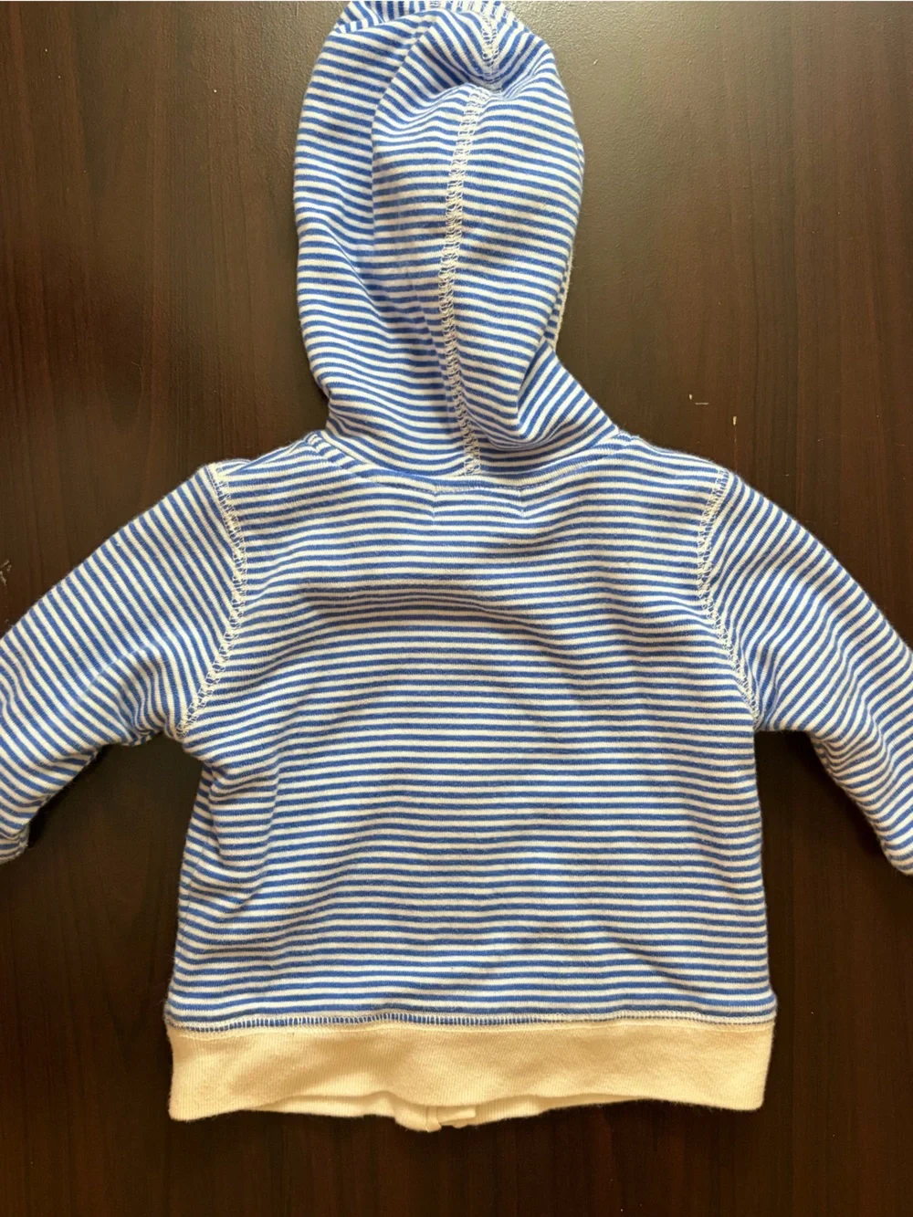 Ralph Lauren Blue & White Striped Hooded Zip Sweatshirt size 6 months